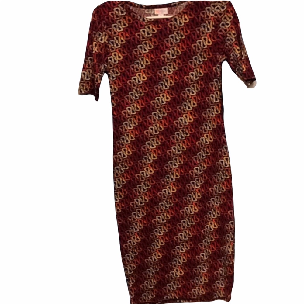 LuLaRoe Julia geometric print‎ dress size XS